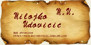 Milojko Udovičić vizit kartica